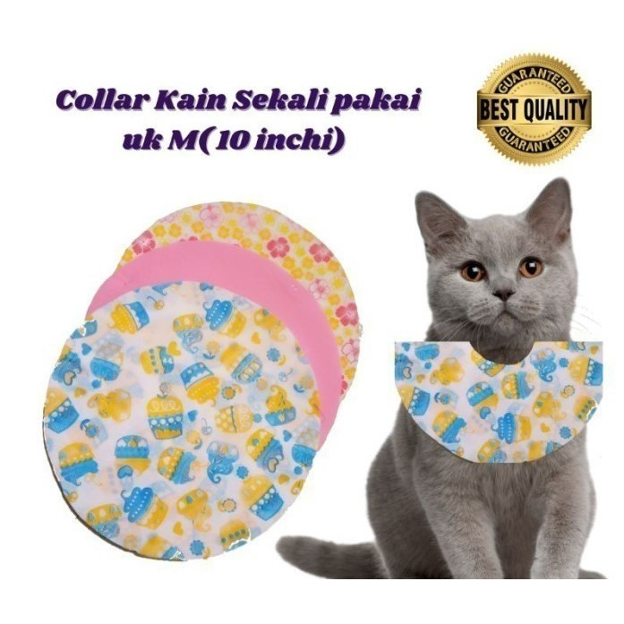 Pet Collar Kain Motif Acak - Collar Kucing Kain Collar Anjing Puppy