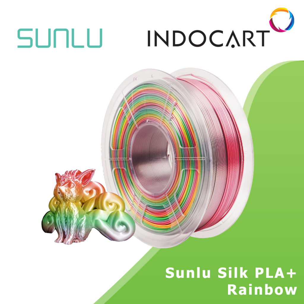 INDOCART Tinta Filamen 3D Printer Filament SUNLU SILK PLA Rainbow 1kg