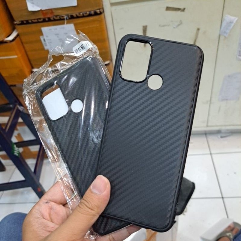 REALME C17 REALME 7i CASE SOFTCASE SLIM FIT FULL CARBON CASE KARBON SILIKON KARET CASING COVER