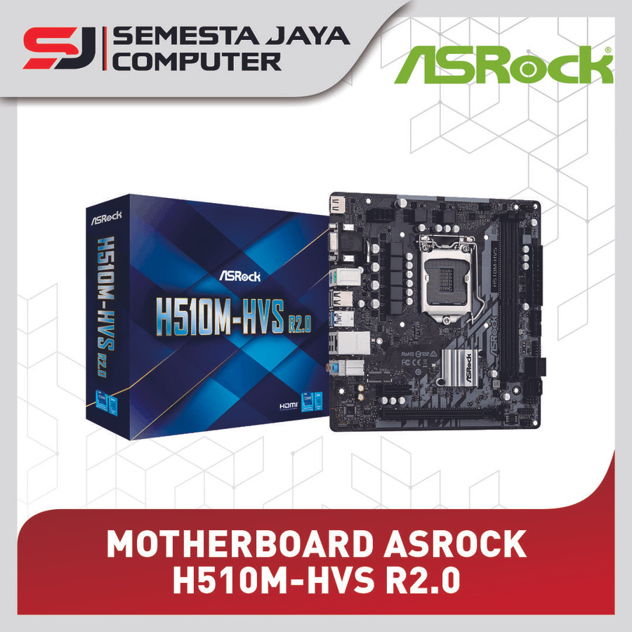 ASRock H510M-HVS R2.0 Mobo Intel H510 LGA1200 DDR4 mATX H510M HVS