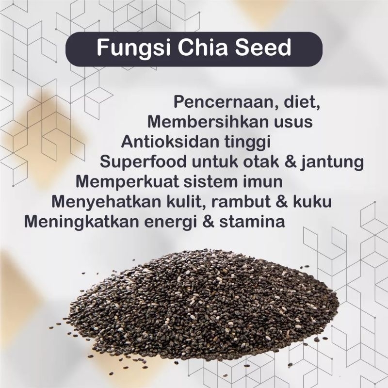 BIJI CHIA SEED ORGANIK  BLACK CHIA SEED PREMIUM UNTUK DIET