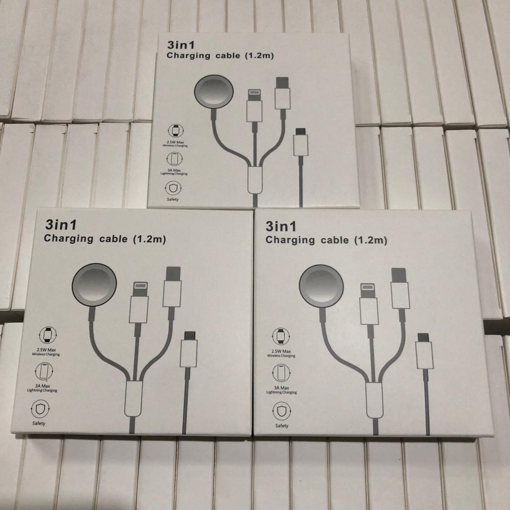 Kabel Charger Bercabang Untuk iPhone Dan iWatch siap pakai