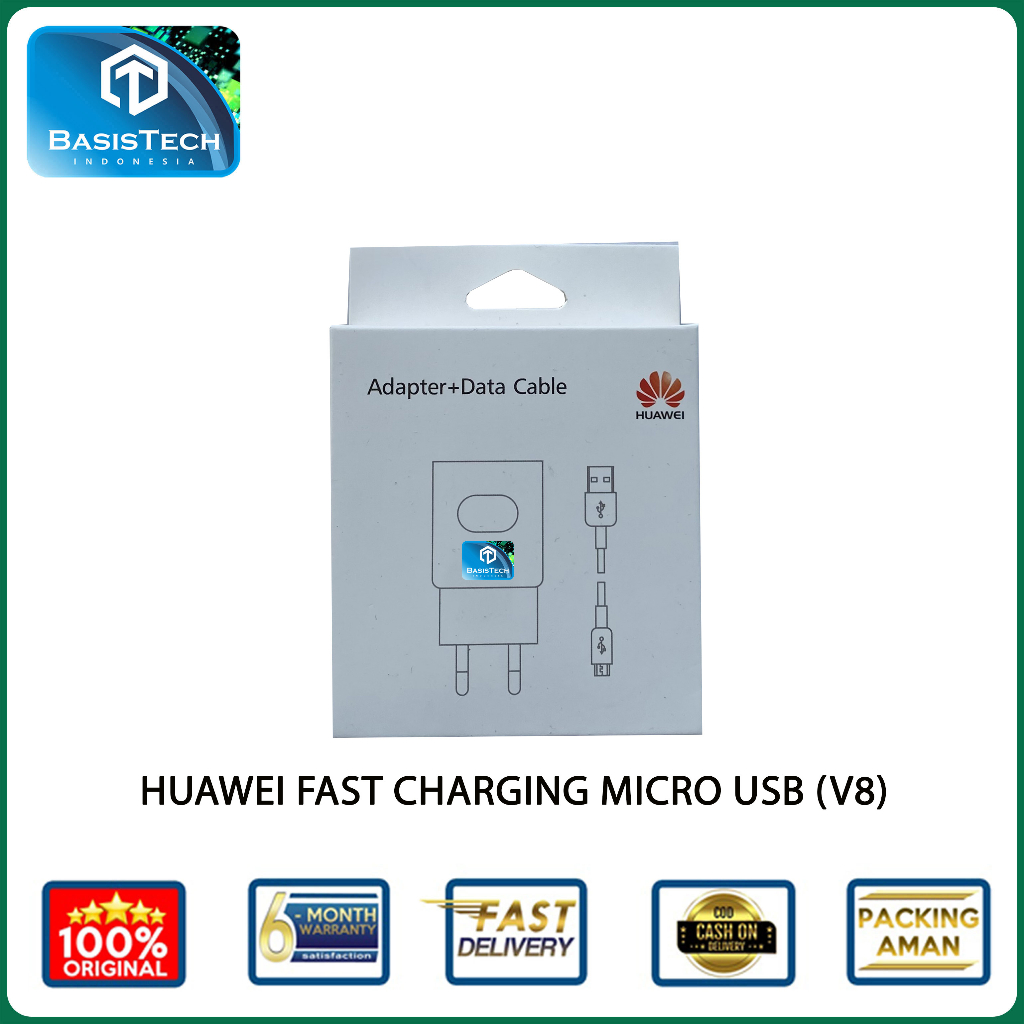 CHARGER HUAWEI MICRO USB V8 2A FAST CHARGER BASISTECH ORIGINAL QUALITY