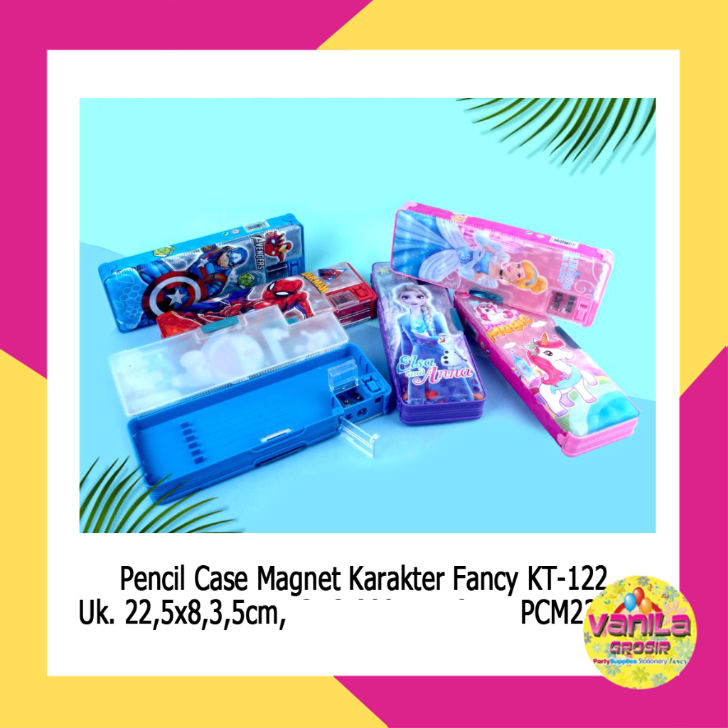 

Tempat Pensil Magnet Karakter 2 sisi, kotak pensil magnet, pensil case, tepak sekolah