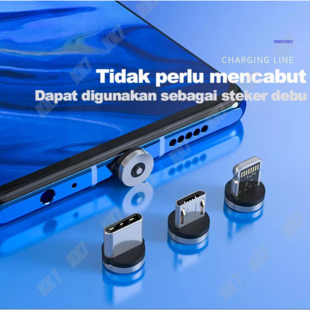 Magnetik Kabel Pengisi Daya Ponsel 3in1 Kabel Charger