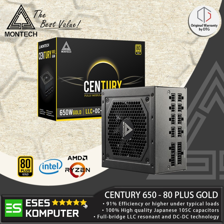 PSU MONTECH CENTURY 650 GOLD | 650W 80 Plus Gold Fully Modular