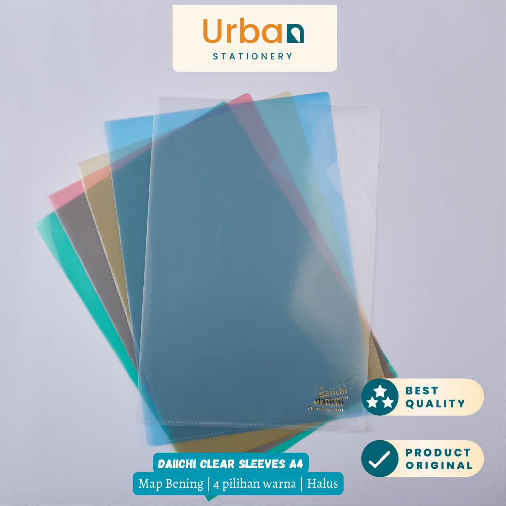 

Clear Sleeves / Map Bening Daiichi 9001 Ukuran A4 Biru Hijau Merah Kuning