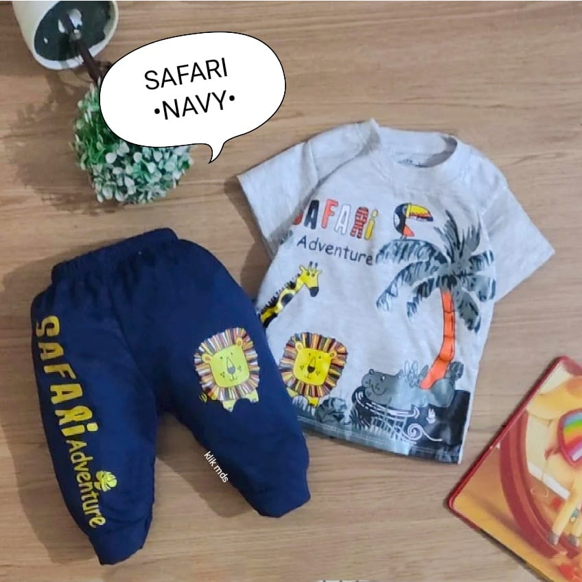 Setelan Anak Laki-Laki - Baju Bayi Cowok Motif Aku Si Tiger Dan Aku Si Lion Estimasi 3-18 Bulan