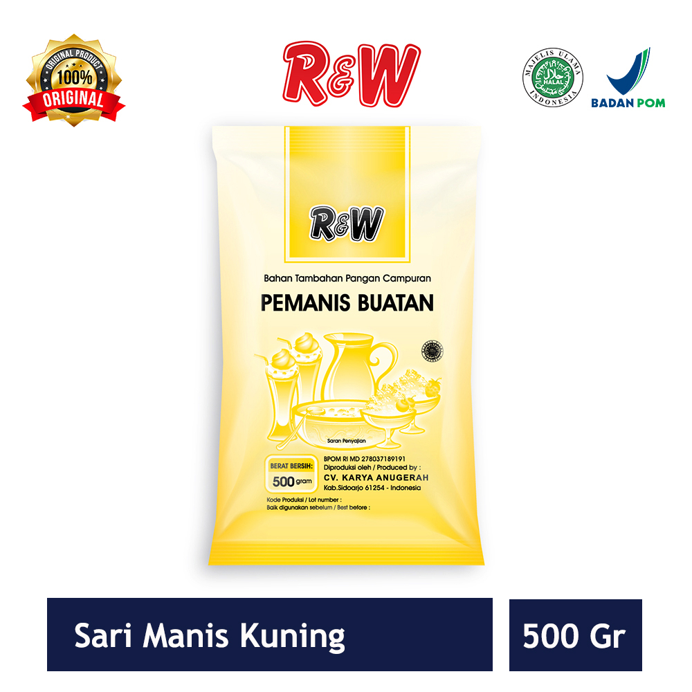 Sari Manis Pemanis Buatan Sodium Super Kuning Rajawali R&amp;W RW 500 gr