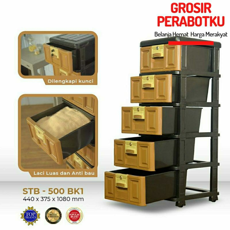 Laci Container Lemari Pakaian Plastik Napolly Susun 5 Susun 4 Susun 3 STB 500 STB 400 STB 300