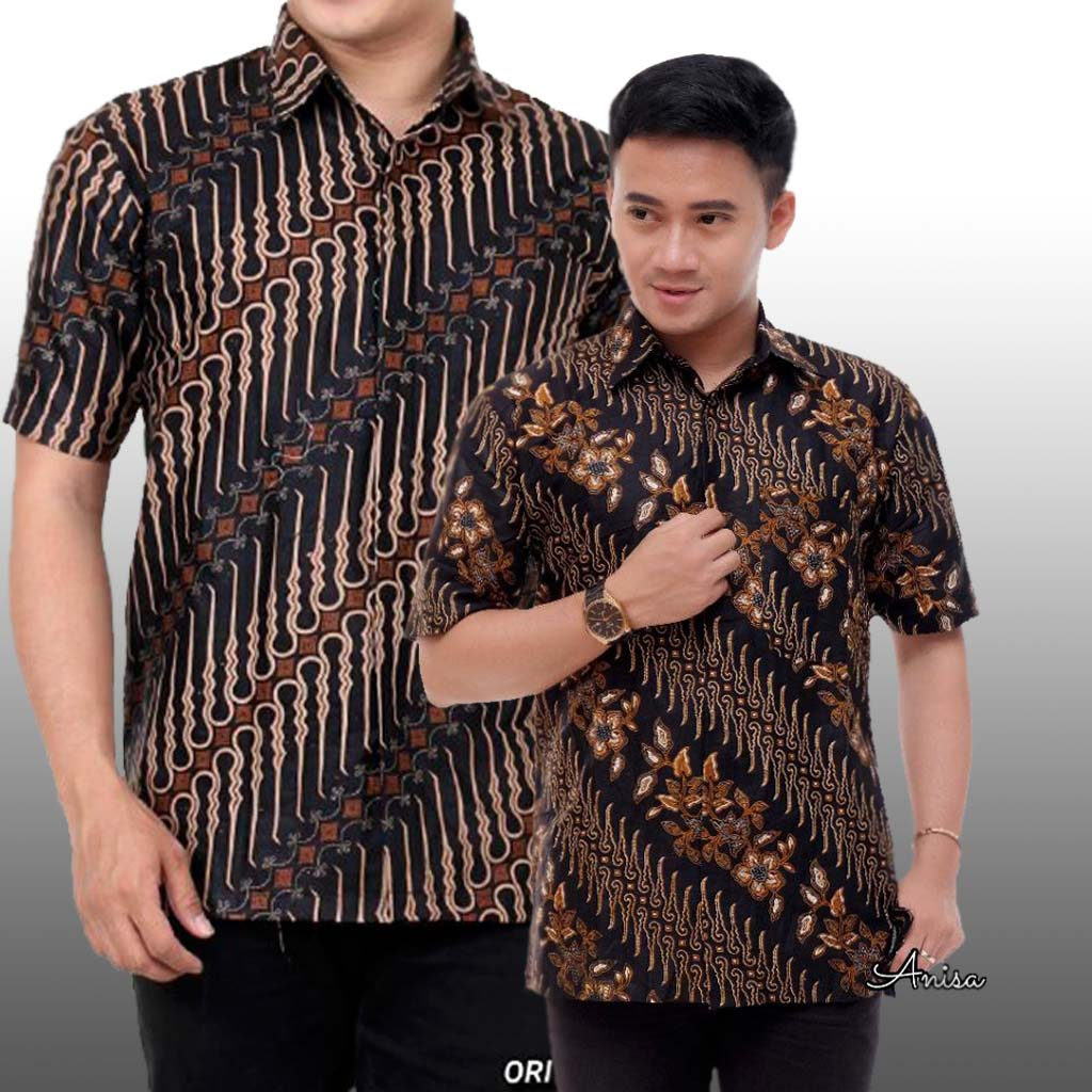 Batik pria kemeja batik lengan pendek hem batik sogan hem kantor kemeja modern kemeja pria kemeja batik lengan pendek batik pria terbaru bayar ditempat