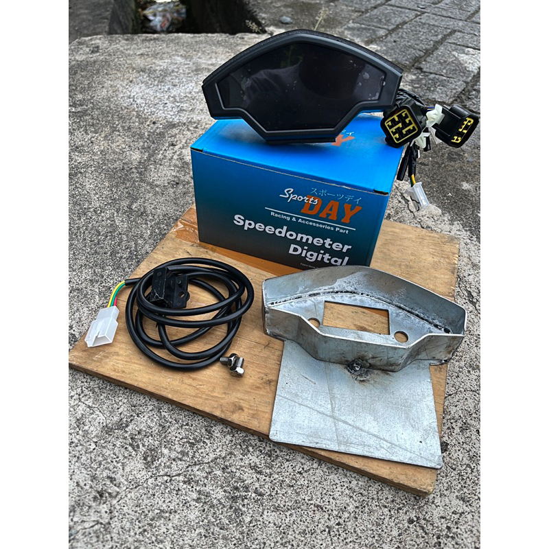 speedometer spido gpx digital led set soket / spido speedometer gpx set breket pnp cb rxking gl mp