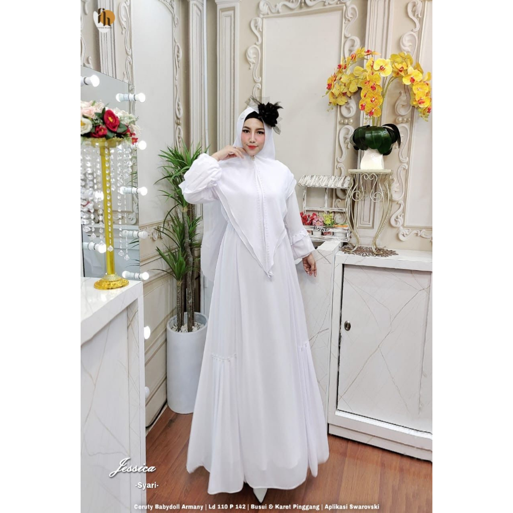 JESSICA SERIES BY ORI DANINA FASHION | GAMIS SYARI WARNA PUTIH BEST SELLER