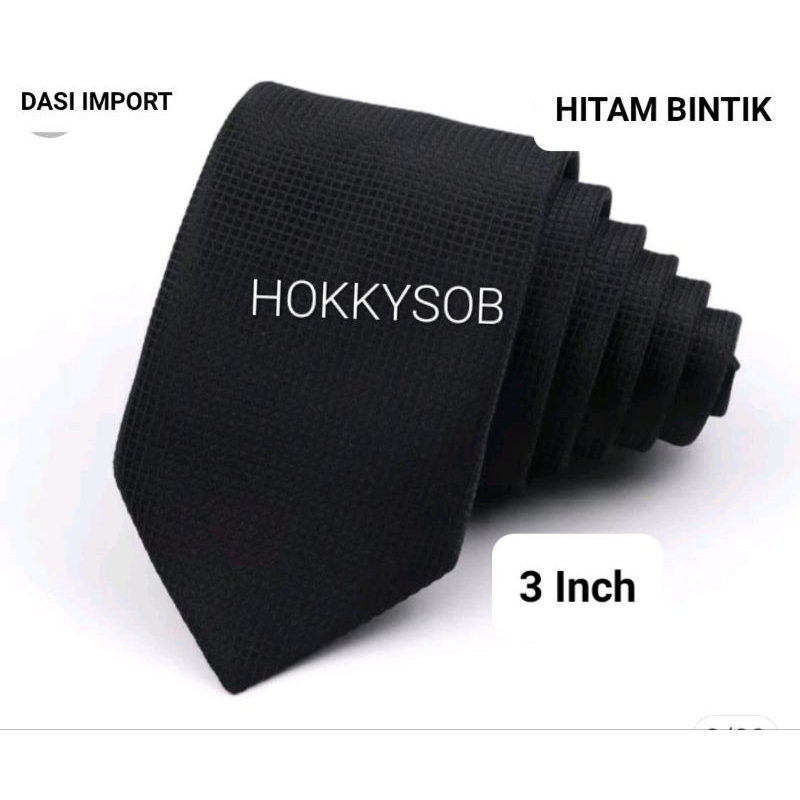 DASI HITAM SLIM POLOS SALUR BINTIK GARIS KOTAK CATUR POLOS DASI WISUDA WEDDING ACARA KANTOR SERAGAM KULIAH OSPEK