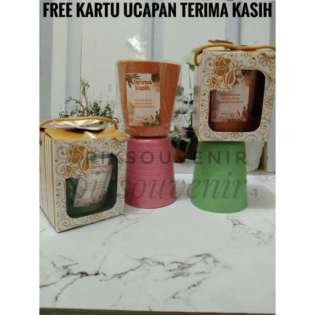 ( ISI 48 PCS )SOUVENIR GELAS KEMAS BOX/ SOUVENIR PERNIKAHAN