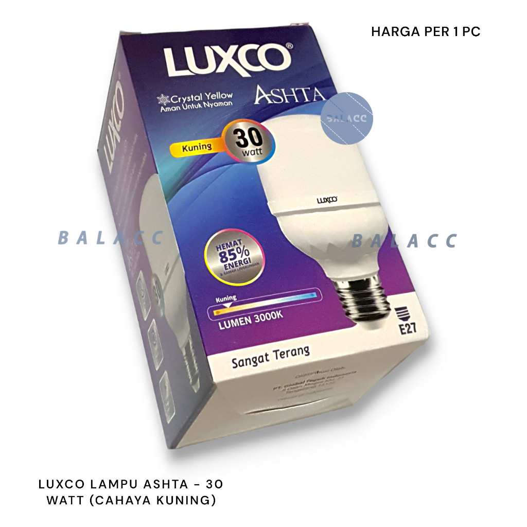 LAMPU LED LUXCO ASHTA 30 WATT 30W KUNING