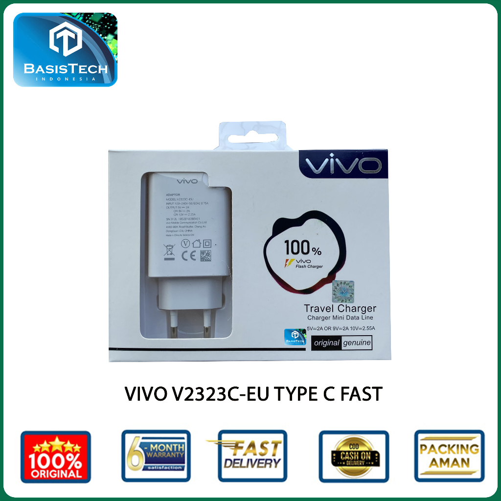 CHARGER VIVO TYPE-C 2A FLASH CHARGER BASISTECH ORIGINAL QUALITY