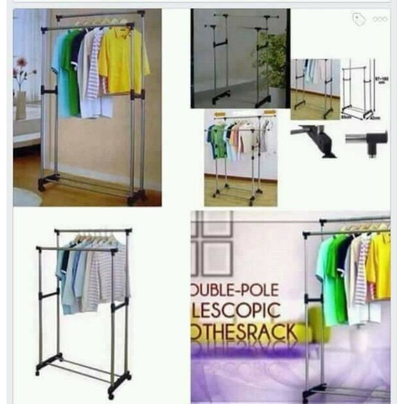 DOUBLE Road Rack / Rak Baju Serbaguna / Gantungan Baju Pajangan