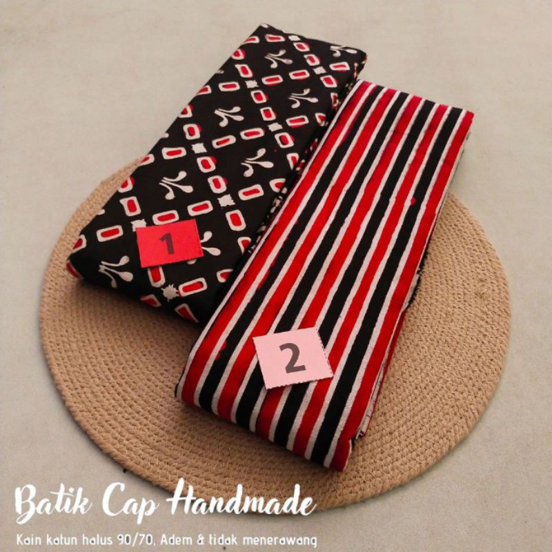 Kain Batik Cap Merah Hitam Kain Batik Merah Hitam Bahan Batik Merah Hitam Batik Cap Merah Hitam Kain