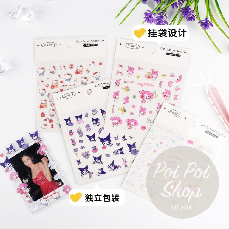 

Stiker Sanrio Transparan Kawaii Jepang Lucu Melody Kuromi Cinamonroll Hellokitty Mainan Anak Sticker