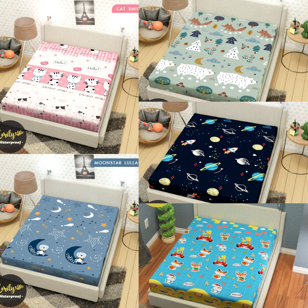 Sprei Waterproof Motif Aesthetic Waterproof Premium Quality New Anti Noda