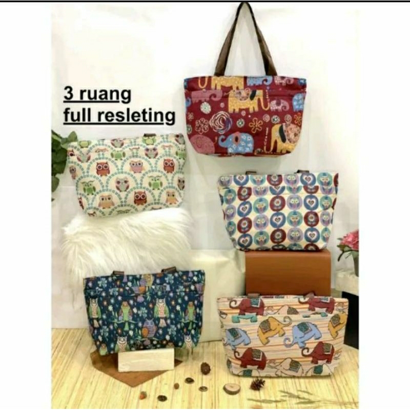 Tas tote bag wanita fashion thailand bangkok 3 resleting -Tas thailand bangkok