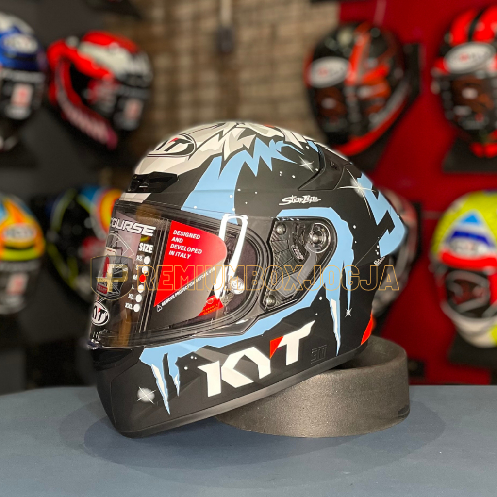 HELM KYT TT COURSE MASIA WINTER TEST / FULL FACE / HELM VIRAL / HITAM BIRU