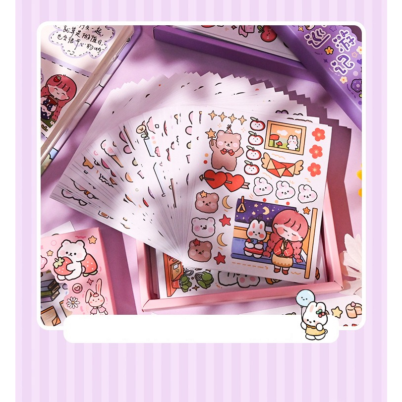 Sticker Deco Aesthetic Lucu Momo Stiker Anti Air Tumblr DIY Hp Cassing Case Casee Stiker Motif Kartun Lucu ala Korea Dekorasi Buku Diary Memo Journal Catatan Harian Anak Sekolah Alat Tulis Bahan Stiker Transparant Bisa Untuk Kado Ulang Tahun