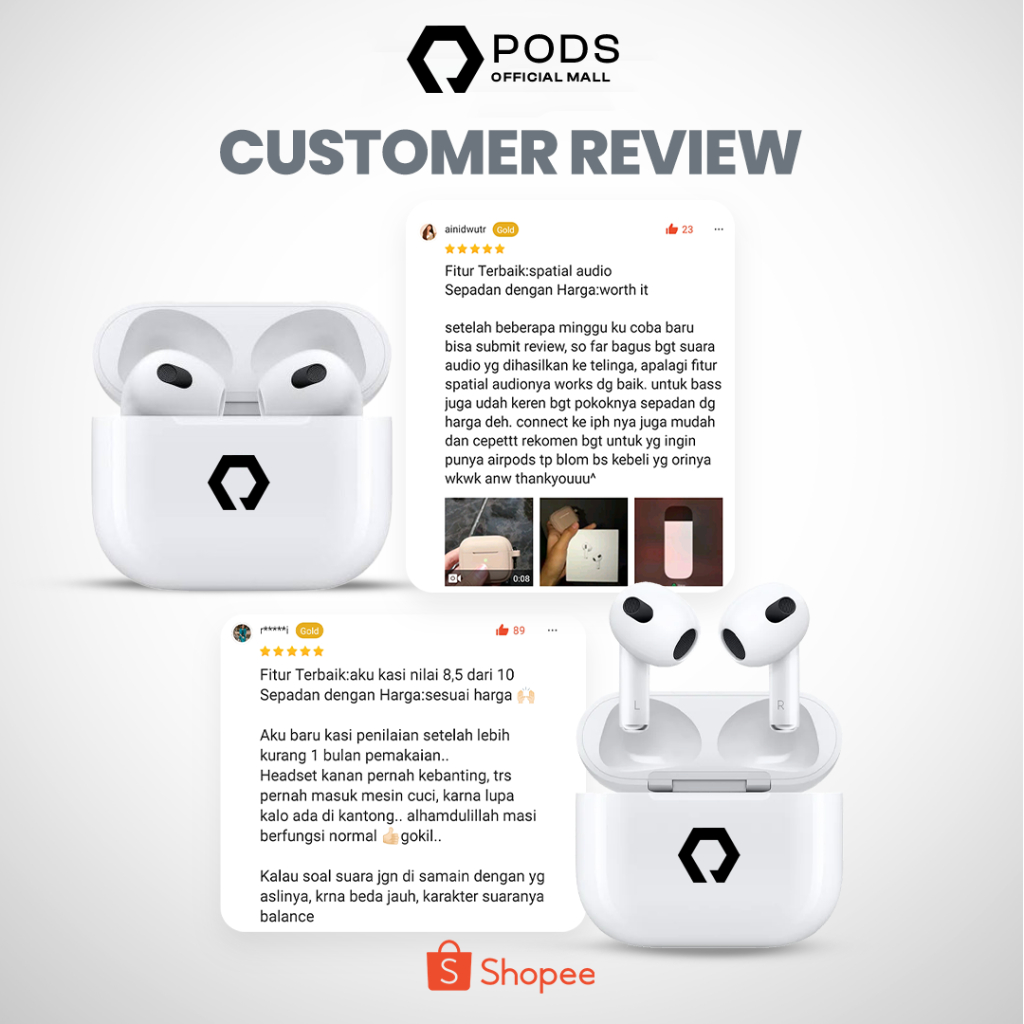 [PAKET HEMAT] Bundle 2 in 1 Starter Set [The Pods Gen 3 + Free Premium Silicone Soft Case + Free Hook] by Pods Indonesiaa