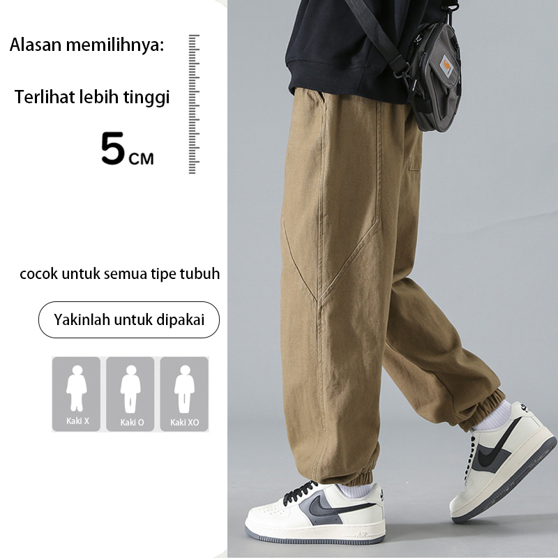 Celana Cargo Jogger Panjang Pria Korean style celana Olahraga Sport Jogging jumbo pria celana panjang lurus longgar celana casual pria Cargo Baggy Pants