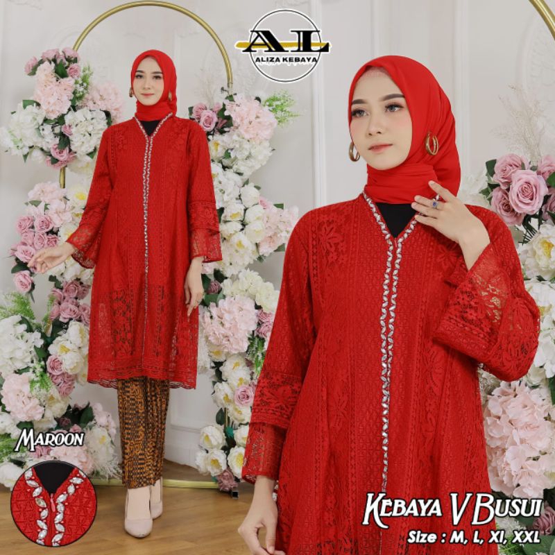 KEBAYA MODERN//SET KEBAYA TUNIK V BUSUI//SERAGAMAN KELUARGA//BAJU PESTA LAMARAN//KEBAYA WISUDA//BAJU LEBARAN//BAJU KONDANGAN//KEBAYA ORIGINAL//KODE LZ//MDHBROTHER