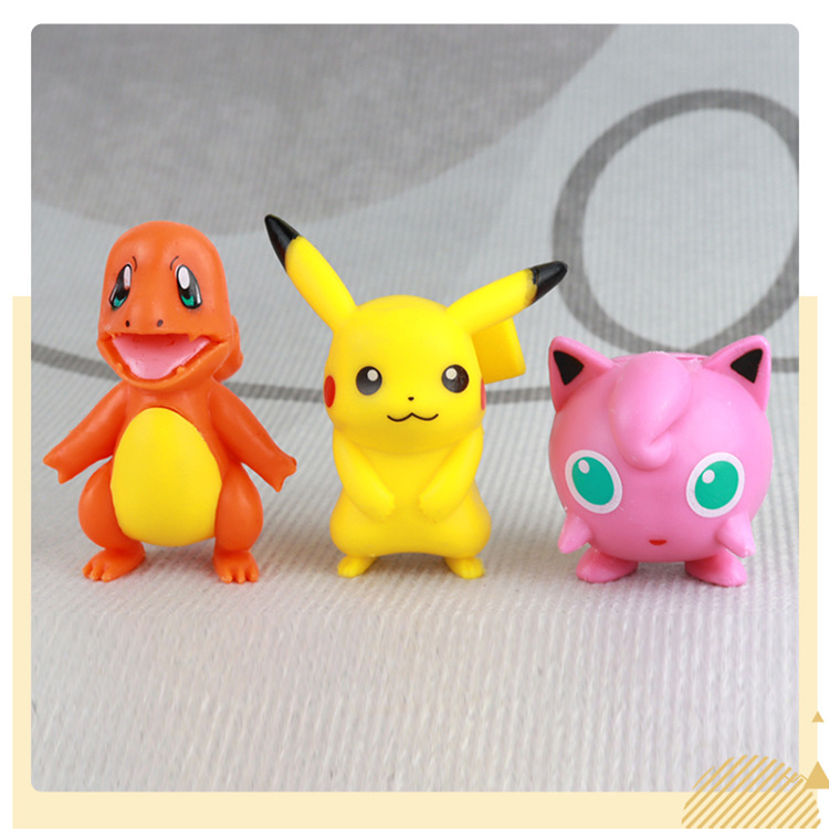 Pokemon 6-pcs set PVC padat Pokemon Pokemon naga bernapas api boneka mainan dekorasi kue