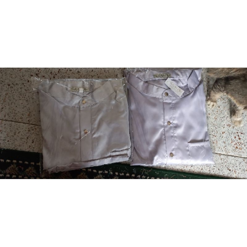 SETELAN BAJU MELAYU PRIA LENGAN KANCING, CELANA RESLETING