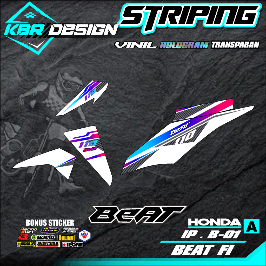 COD Stiker Striping BEAT FI LAMA/ Sticker Variasi List Skotlet Motor Honda BEAT FI LAMA/ KODE IP.B-0