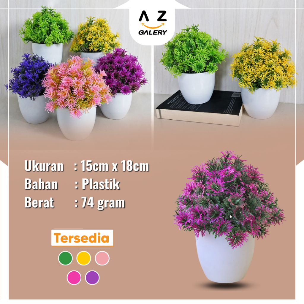 Azgalery COD PBP25 Tanaman Bunga Plastik Tanaman Hias Bunga Tason Dekorasi Rumah Artificial Flower