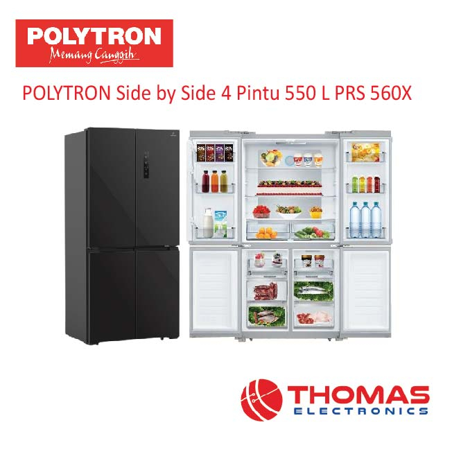 POLYTRON Side by Side 4 Pintu 550 L PRS560X Inverter PRS 560 X Garansi Resmi
