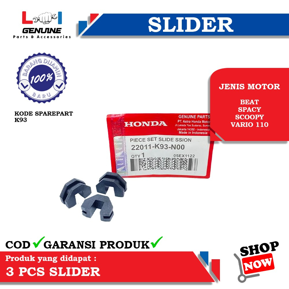 -LOI- PIECE SLIDE SLIDER STANDAR RACING PULLY BEAT, VARIO 110, SCOOPY, GENIO, BEAT STREET, BEAT POP, BEAT FI ESP