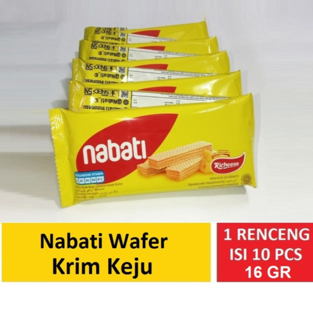 

Nabati Wafer 16gr*10Pcs Krim KEJU / Richeese Nabati 1 Renteng Keju