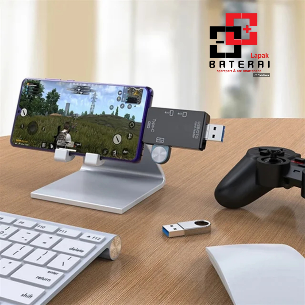 LOG - ON CR07 Card Reader OTG 6 IN 1 Usb C | Usb A | Micro Usb | Memory Card Reader | SD Card Reader | Carider