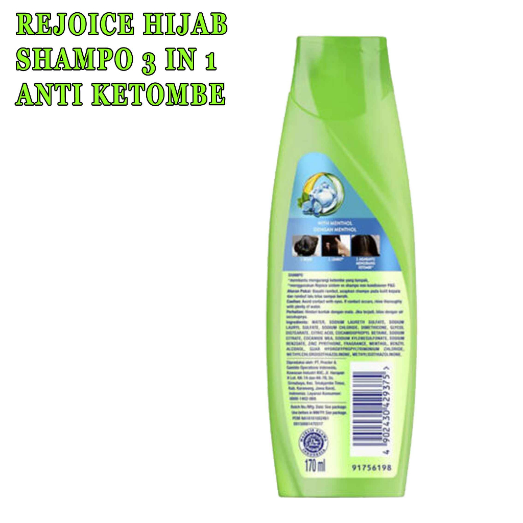 Shampo Rambut 3IN1* Rejoice Hijab* Shampo Anti ketombe* 170ml