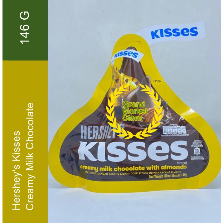 

Hershey's Kisses Creamy Milk Chocolate With Almond 146 Gram Cokelat