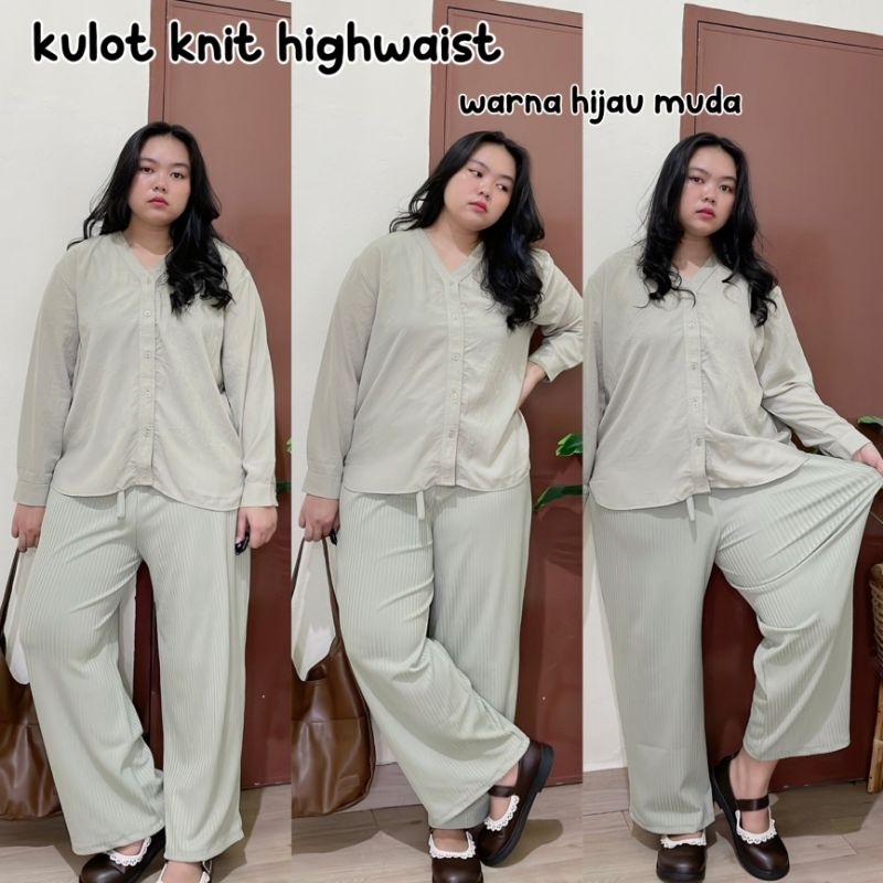 HARU KULOT KNIT HIGHWAIST JUMBO BIG SIZE OVERSIZE