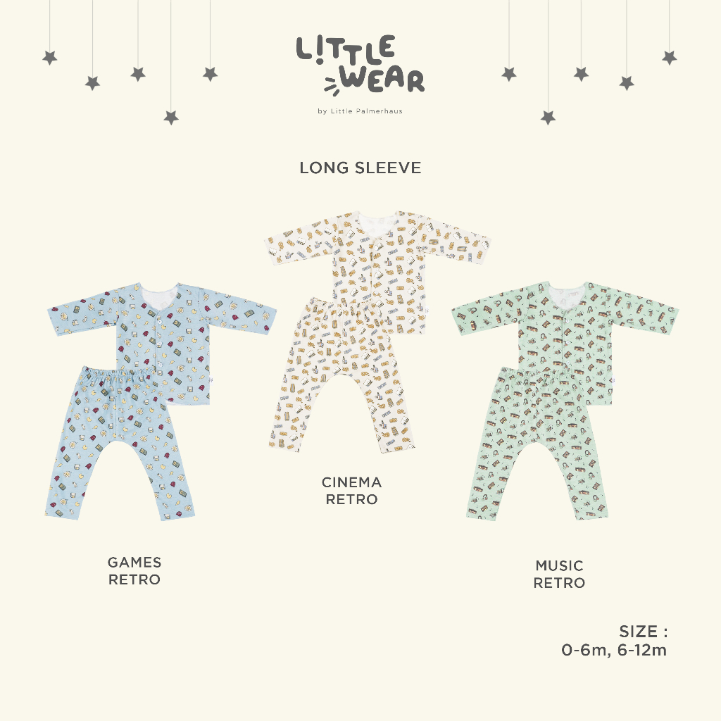 Little Palmerhaus Little Wear Long Sleeve - Setelan Kancing Depan Baju Panjang + Celana Panjang