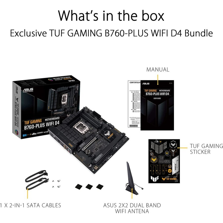 ASUS TUF GAMING B760-PLUS WIFI | Intel B760 LGA 1700 DDR5 ATX