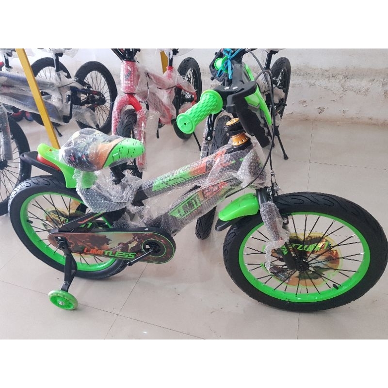 Sepeda Anak Sepeda BMX 18 inch LIMITLESS ( BAN JUMBO ) ( WARNA HIJAU / GREEN )