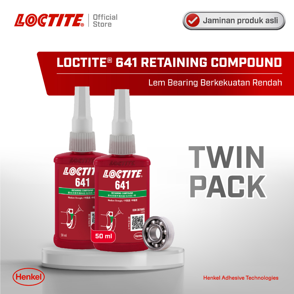 Henkel LOCTITE 641 Retaining Compound Lem Bearing - 50 ml (Twin Pack)