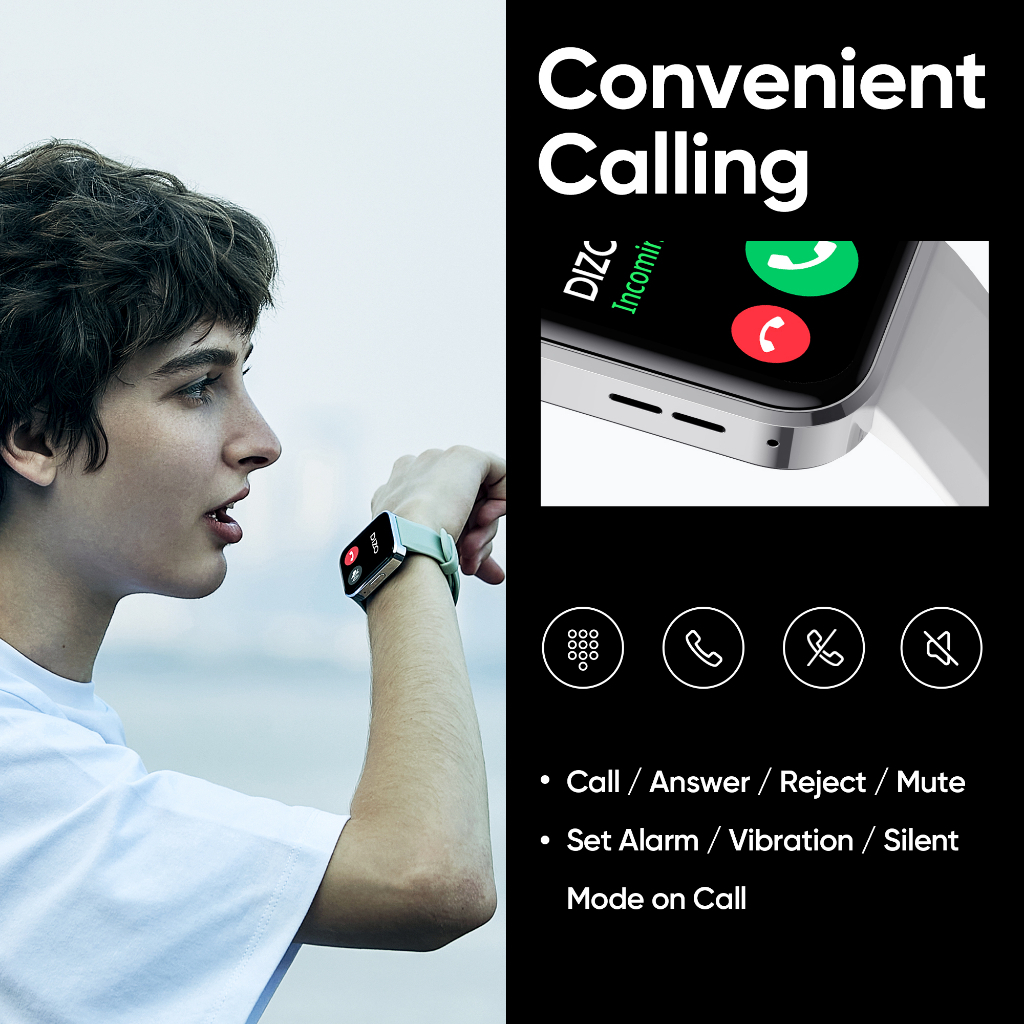 DIZO WATCH D TALK Smartwatch Smart Watch Touchscreen Tahan Anti Air Pria Wanita