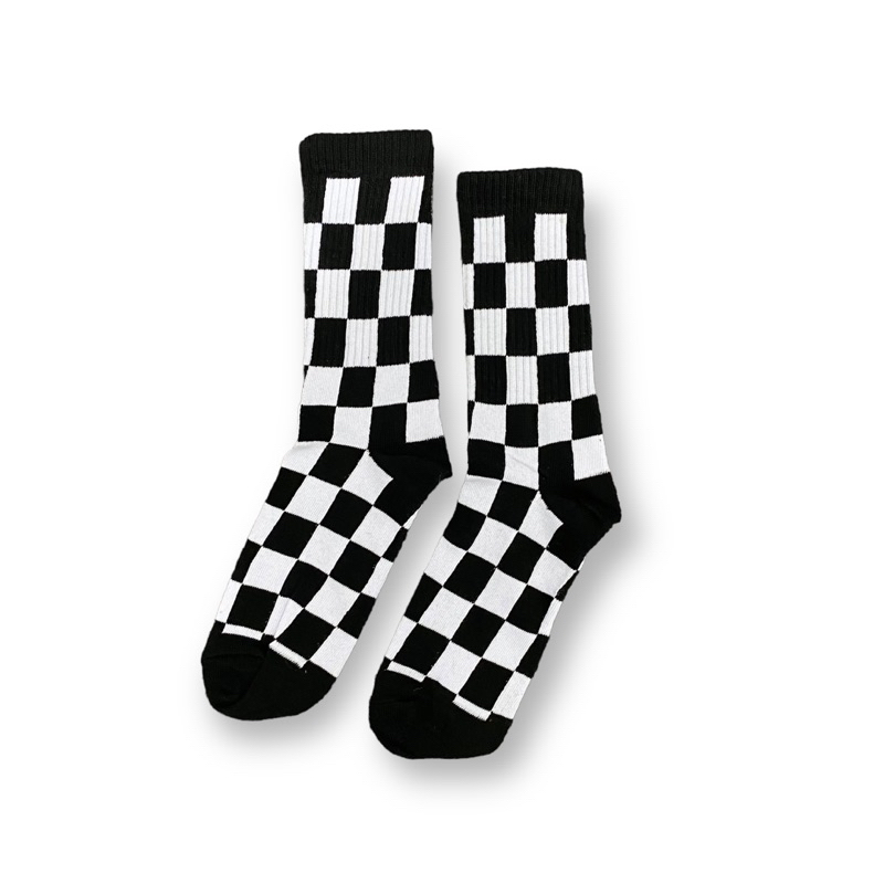 KAOS KAKI MOTIF CHECKERBOARD UNISEX - RUWANG BASIC