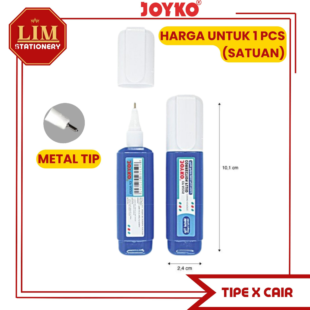 

Joyko - Tip ex Cair / Correction Fluid Metal Tip (12 PCS) CF-S201