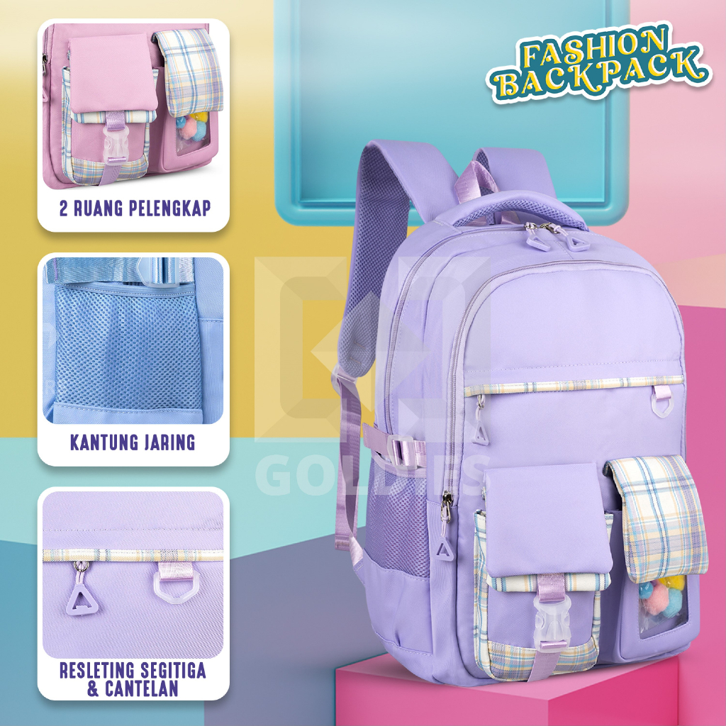 Tas Ransel Sekolah Anak Backpack Laptop Anak 14inch Import SMP SD - Goldiesbags